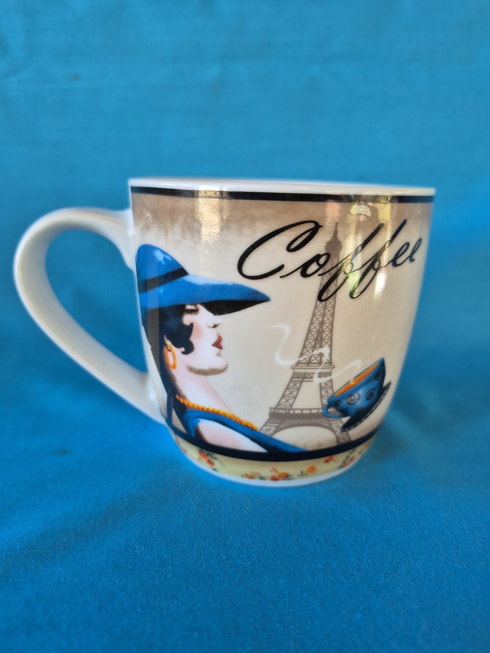 Paris Eiffel Tower Coffee Mug Tea Latte Stoneware Souvenir Kitchen Décor by Zrik